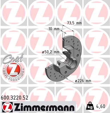 ZIMMERMANN Bremsscheibe (600.3220.52)