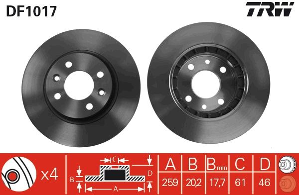 TRW Bremsscheibe (DF1017)