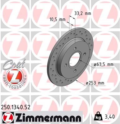 ZIMMERMANN Bremsscheibe (250.1340.52)