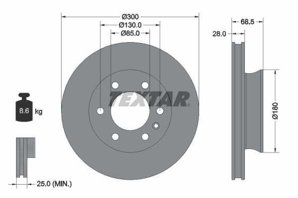 TEXTAR Bremsscheibe (92301203)