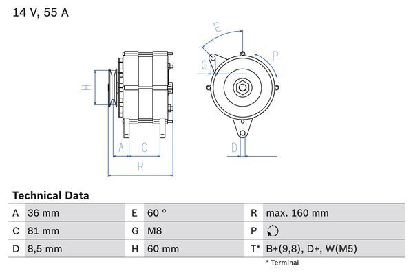 BOSCH Generator (0 986 036 020)