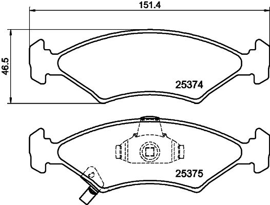 HELLA Bremsbelagsatz, Scheibenbremse (8DB 355 019-891)