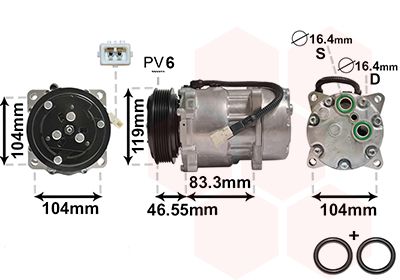 VAN WEZEL Kompressor, Klimaanlage (0900K161)