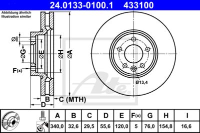 ATE Bremsscheibe (24.0133-0100.1)