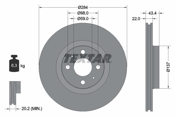 TEXTAR Bremsscheibe (92053503)