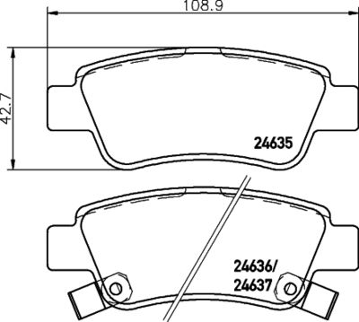 HELLA Bremsbelagsatz, Scheibenbremse (8DB 355 013-591)