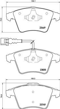 BREMBO Bremsbelagsatz, Scheibenbremse (P 85 149)