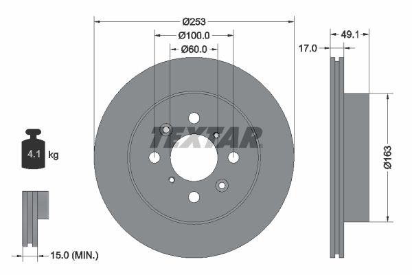 TEXTAR Bremsscheibe (92135303)