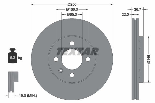 TEXTAR Bremsscheibe (92287003)