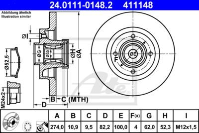 ATE Bremsscheibe (24.0111-0148.2)