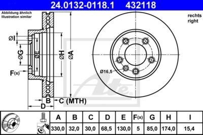 ATE Bremsscheibe (24.0132-0118.1)