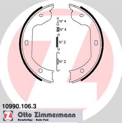 ZIMMERMANN Bremsbackensatz, Feststellbremse (10990.106.3)