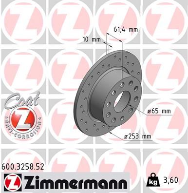 ZIMMERMANN Bremsscheibe (600.3258.52)