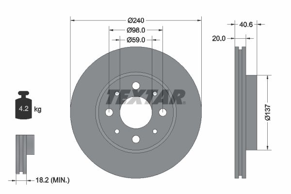 TEXTAR Bremsscheibe (92118003)