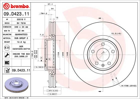 BREMBO Bremsscheibe (09.D423.11)