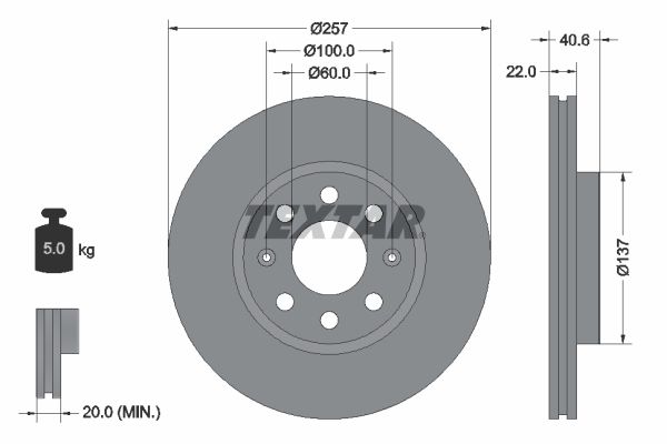 TEXTAR Bremsscheibe (92145703)