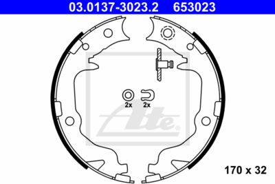 ATE Bremsbackensatz, Feststellbremse (03.0137-3023.2) Thumbnail