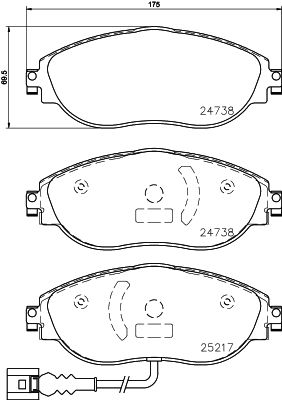 BREMBO Bremsbelagsatz, Scheibenbremse (P 85 144X)