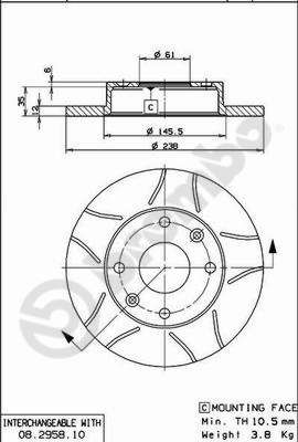 BREMBO Bremsscheibe (08.2958.75)