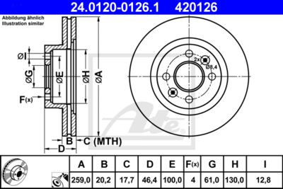 ATE Bremsscheibe (24.0120-0126.1)