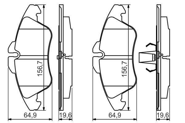 BOSCH Bremsbelagsatz, Scheibenbremse (0 986 494 504)