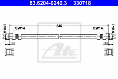 ATE Bremsschlauch (83.6204-0240.3)