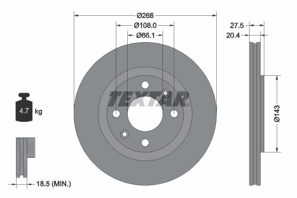 TEXTAR Bremsscheibe (92048103)