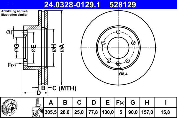 ATE Bremsscheibe (24.0328-0129.1)