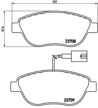 BREMBO Bremsbelagsatz, Scheibenbremse (P 23 087)