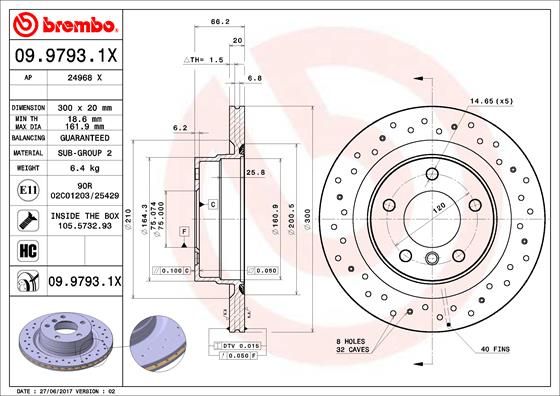 BREMBO Bremsscheibe (09.9793.1X)