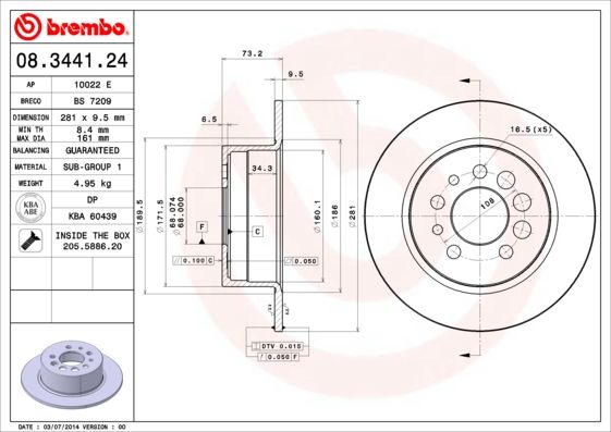 BREMBO Bremsscheibe (08.3441.24)