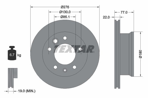 TEXTAR Bremsscheibe (92131503)