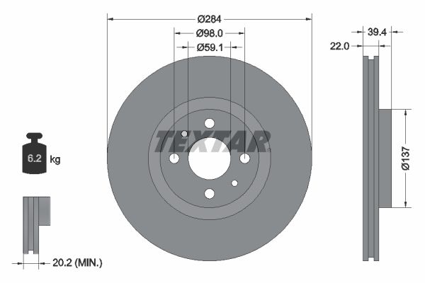 TEXTAR Bremsscheibe (92055203)