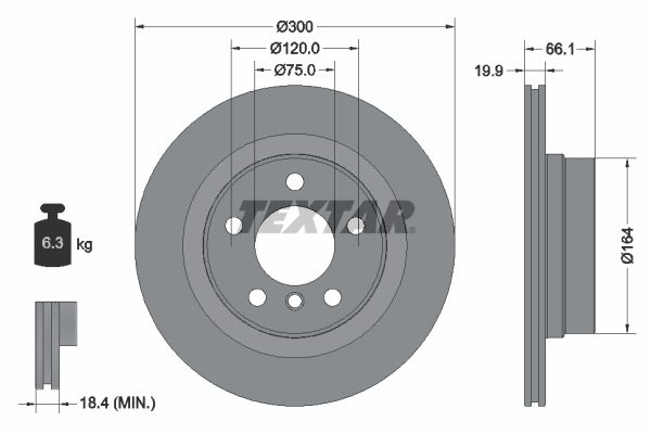 TEXTAR Bremsscheibe (92257203)