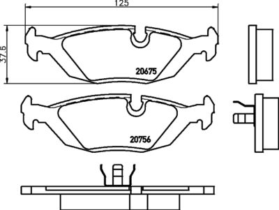 HELLA Bremsbelagsatz, Scheibenbremse (8DB 355 006-041)