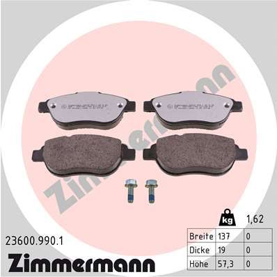 ZIMMERMANN Bremsbelagsatz, Scheibenbremse (23600.990.1)