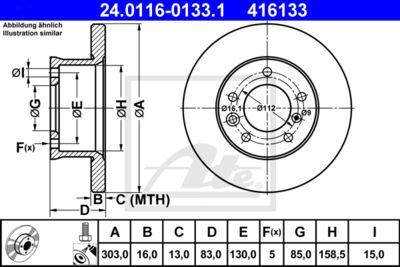 ATE Bremsscheibe (24.0116-0133.1)