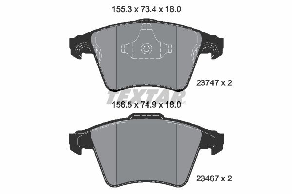 TEXTAR Bremsbelagsatz, Scheibenbremse (2374702)