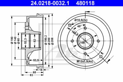 ATE Bremstrommel (24.0218-0032.1)