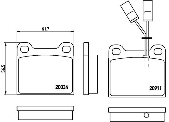 BREMBO Bremsbelagsatz, Scheibenbremse (P 23 012)