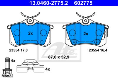 ATE Bremsbelagsatz, Scheibenbremse (13.0460-2775.2)