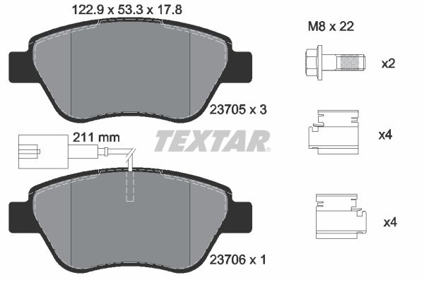 TEXTAR Bremsbelagsatz, Scheibenbremse (2370502)