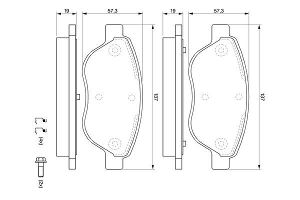 BOSCH Bremsbelagsatz, Scheibenbremse (0 986 494 074)