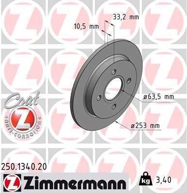 ZIMMERMANN Bremsscheibe (250.1340.20)