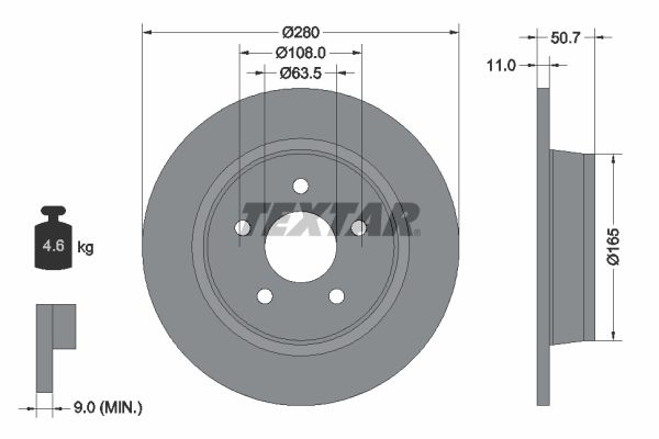 TEXTAR Bremsscheibe (92238903)