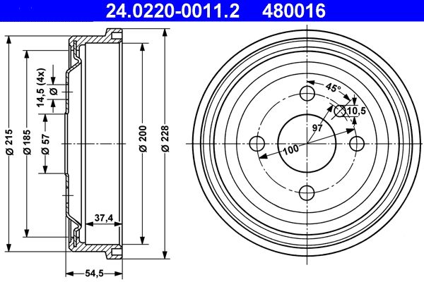 ATE Bremstrommel (24.0220-0011.2)