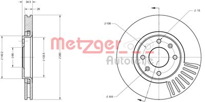 METZGER Bremsscheibe (6110050)