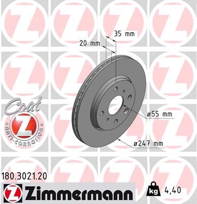 ZIMMERMANN Bremsscheibe (180.3021.20)