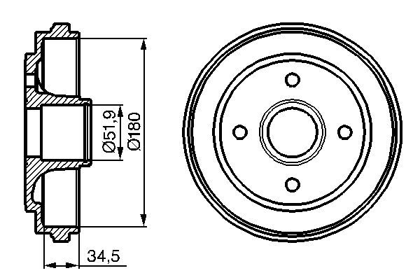 BOSCH Bremstrommel (0 986 477 128)