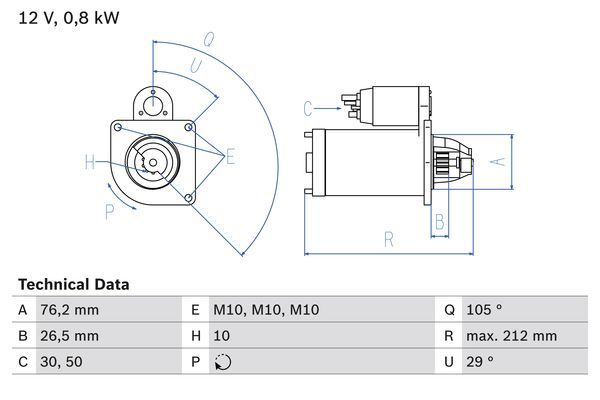 BOSCH Starter (0 986 017 070)